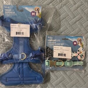Vibrant Blue Dog Harness and Collar Set